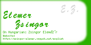 elemer zsingor business card